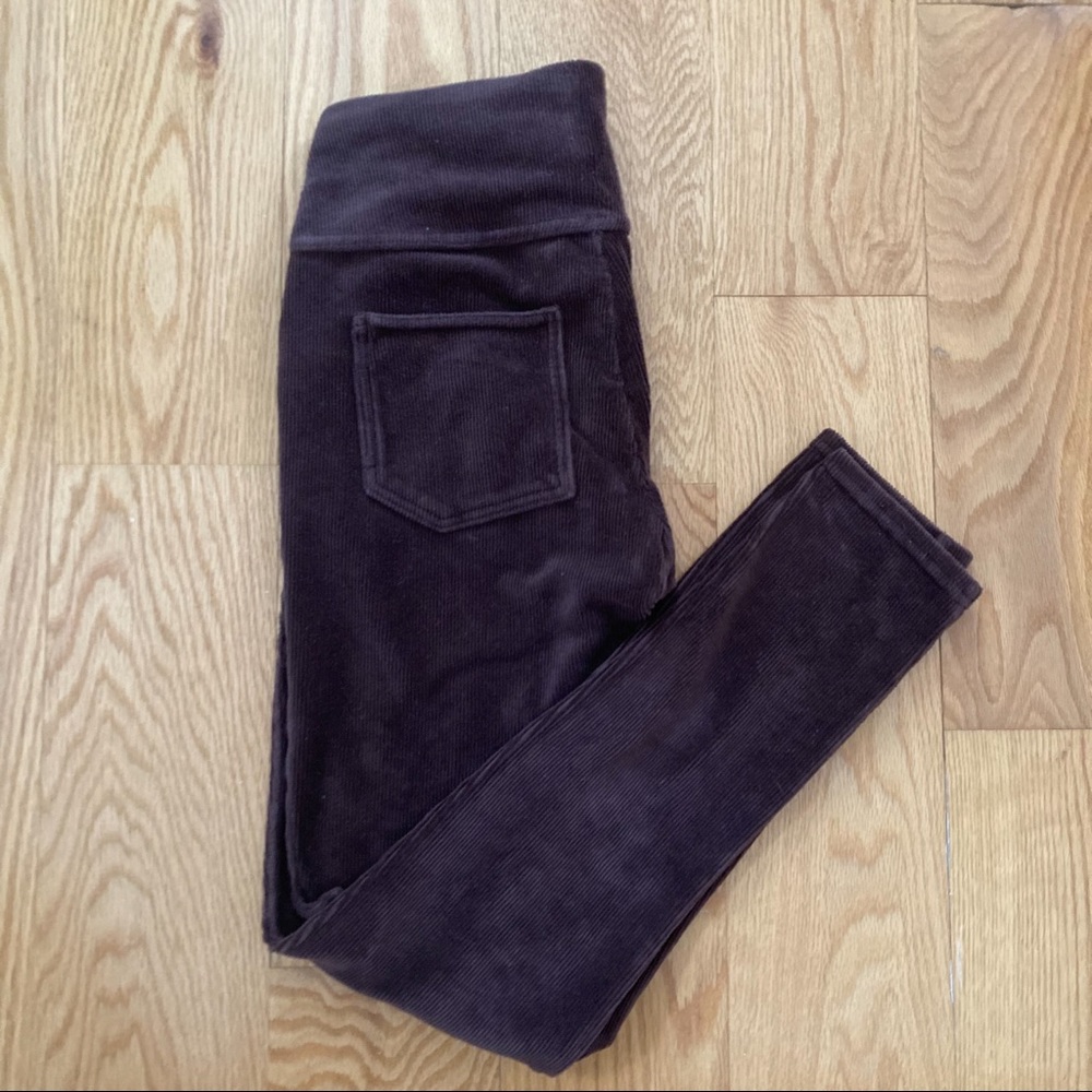 Spanx Velvet Corduroy Legging in dark brown, size medium